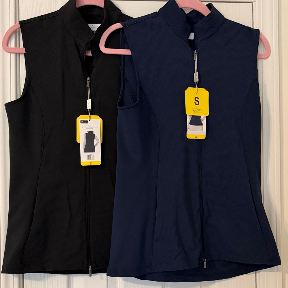 Greg Norman Collection Black and Navy Sleeveless Vests Bundle NWT
